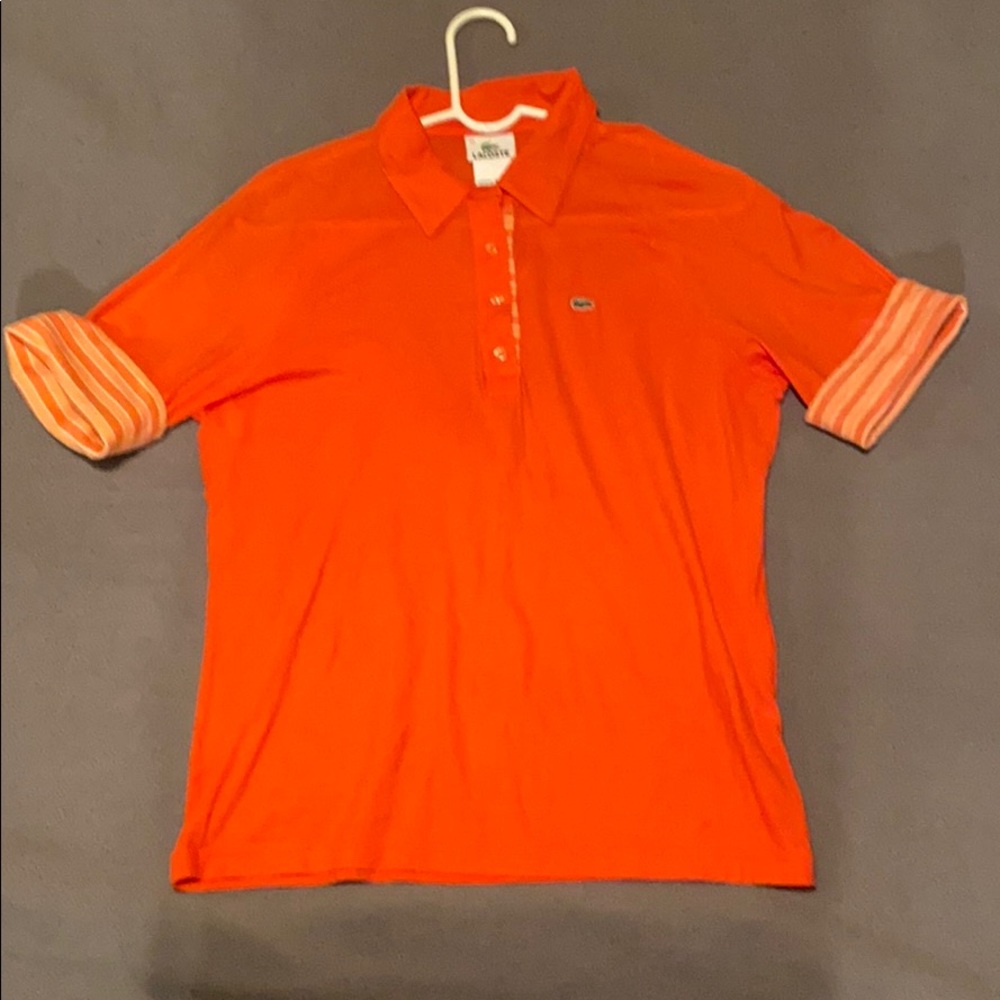 Lacoste size 44 polo orange top used